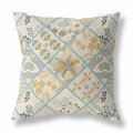 Homeroots 26 in. Patch Indoor & Outdoor Throw Pillow Gold & Cream 414008